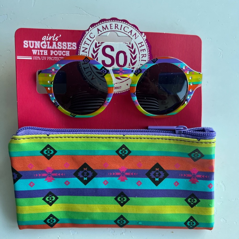 So Girls' Rainbow Sunglasses with Pouch
